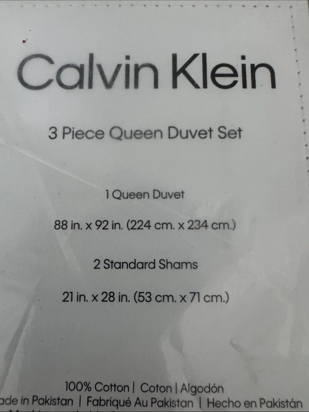 Calvin Klein Duvet Cover Set Queen Light Gray/Ivory Floral Cotten Gauze